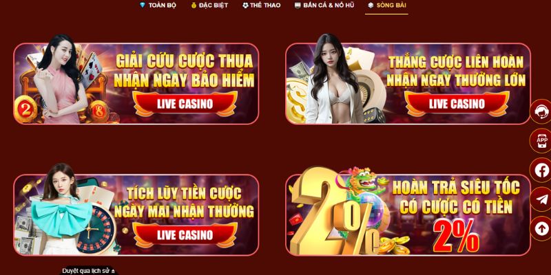 Ưu đãi nổi bật dành riêng cho sảnh game bài tại 98win